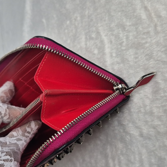 Christian Louboutin Panettone Fuchsia Pink Spike Wallet COA - Picture 16 of 17